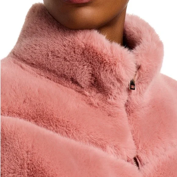 Generation Love Misty Rose Faux Fur Chevron Cropped Jacket - Picture 6 of 9